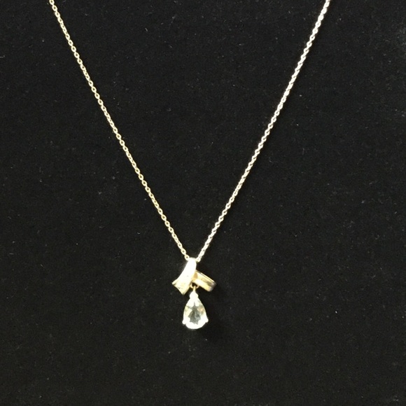 Sterling Silver Aquamarine Pendant with chain - Picture 3 of 3